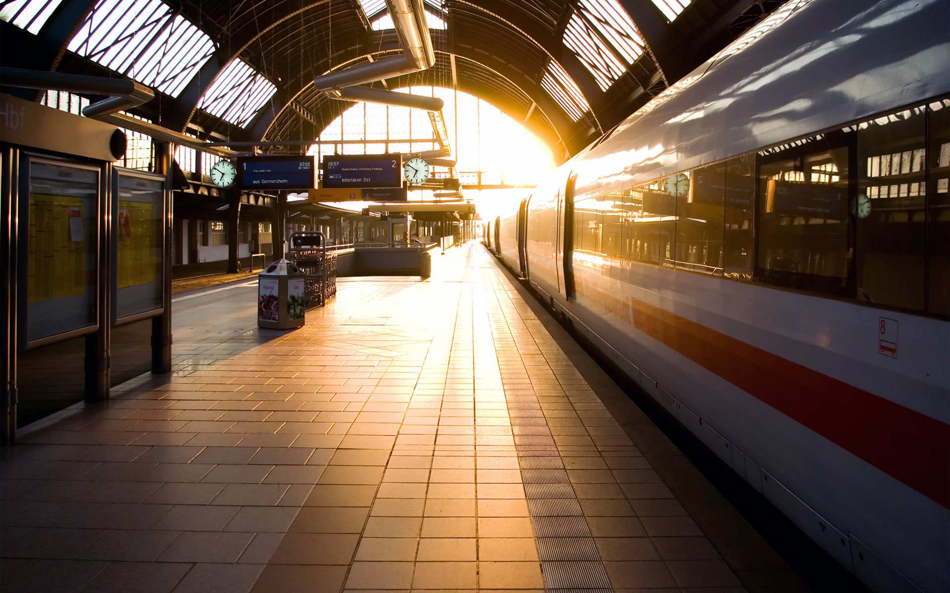 Karlsruhe Hauptbahnhof is currently the end of the line for ICE trains heading south towards Switzerland. The main Rhine Valley rail route is blocked south of Karlsruhe.  (photo © Martin Fischer / dreamstime.com)